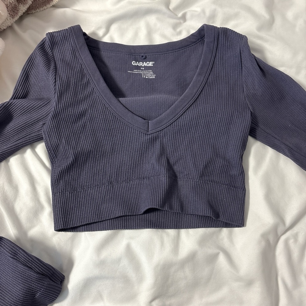 Garage Women's Ribbed Crop Top - Dark Purple